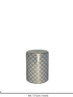 CERAMICA STOOL WHITE - GOLD