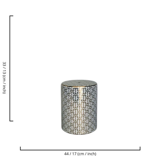 CERAMICA STOOL WHITE - GOLD