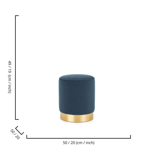 HOLLYWOOD OTTOMAN MIDNIGHT BLUE