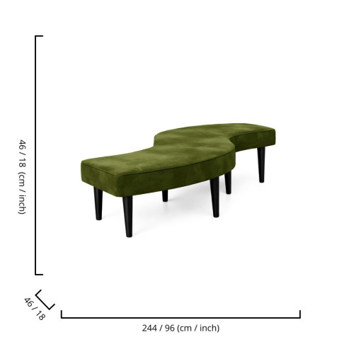 Serpentine Bench Velvet Moss