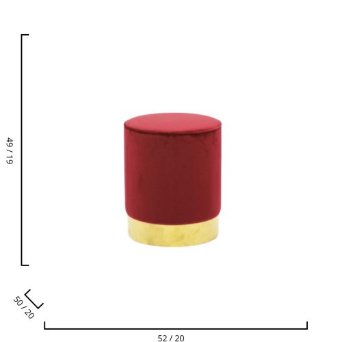 HOLLYWOOD OTTOMAN Burgundy