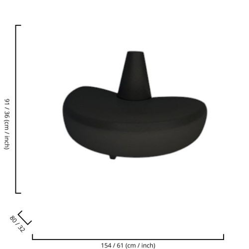 ENDLESS BULLNOSE SOFA BLACK