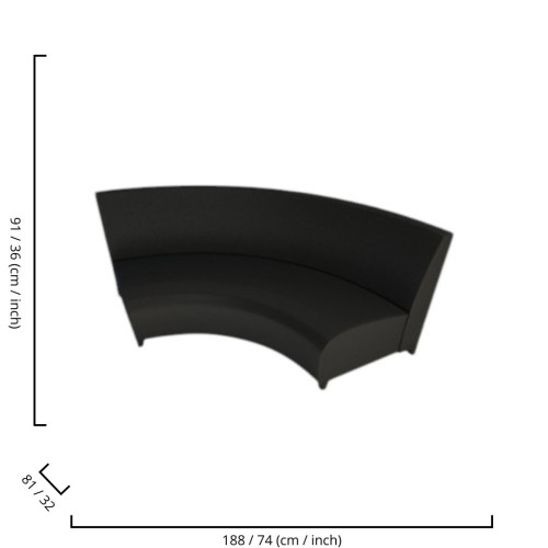ENDLESS CURVE 188CM SOFA BLACK