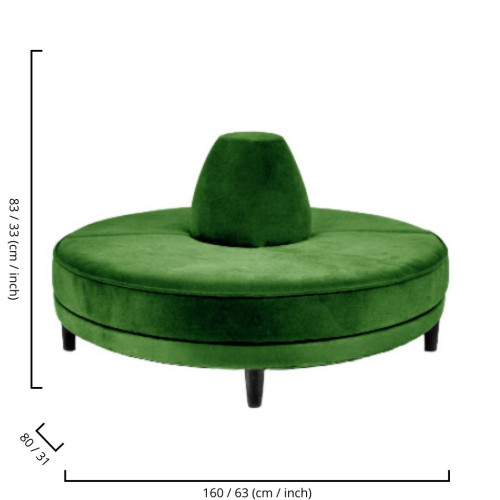 INFINITO "H" BULLNOSE SOFA - Emerald Green