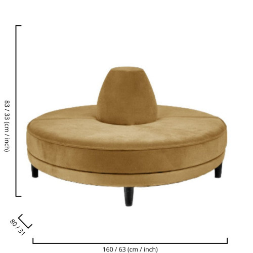 INFINITO "H" BULLNOSE SOFA - GOLD