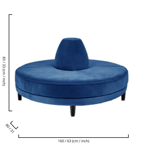 INFINITO "H" BULLNOSE SOFA - Royal blue