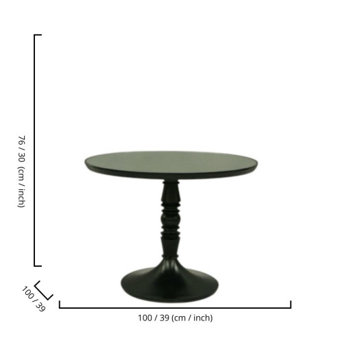 BAROQUE BAR TABLE WITH MIRROR BLACK
