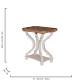 French Country Side Table White - Natural (Rectangular)