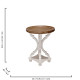 French Country Side Table White - Natural (Round)