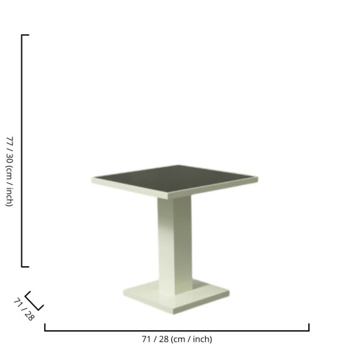 OLYMPIC CAFE TABLE WITH SMOKED MIRROR WHITE