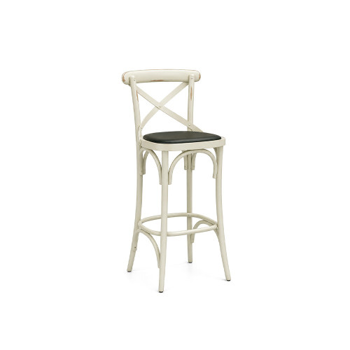 Coco® Barstool White - Black Seat Pad