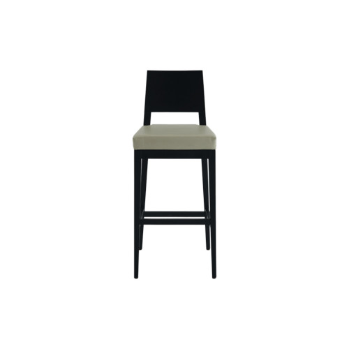 PORCINO BAR STOOL BLACK - CUSHION IVORY
