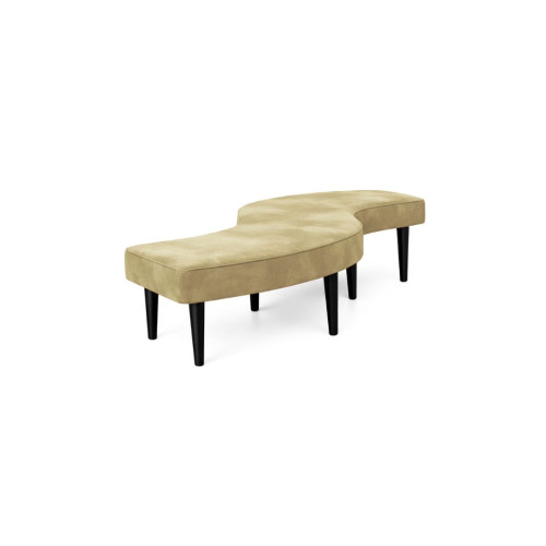 Serpentine Bench Velvet Ivory