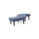 Serpentine Bench Velvet Dusty Blue