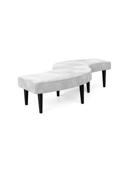 Serpentine Bench Velvet White