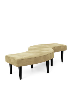 Serpentine Bench Velvet Ivory