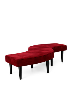Serpentine Bench Velvet Red