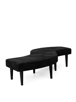 Serpentine Bench Velvet Black