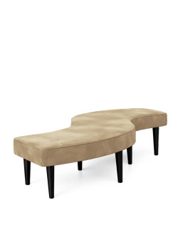 Serpentine Bench Velvet Champagne