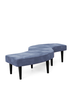 Serpentine Bench Velvet Dusty Blue