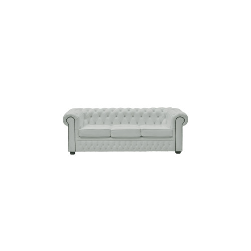 CHESTERFIELD 7′ SOFA WHITE LEATHER