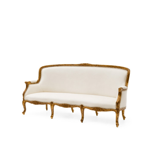 EMPIRE SETTEE SOFA GOLD - WHITE