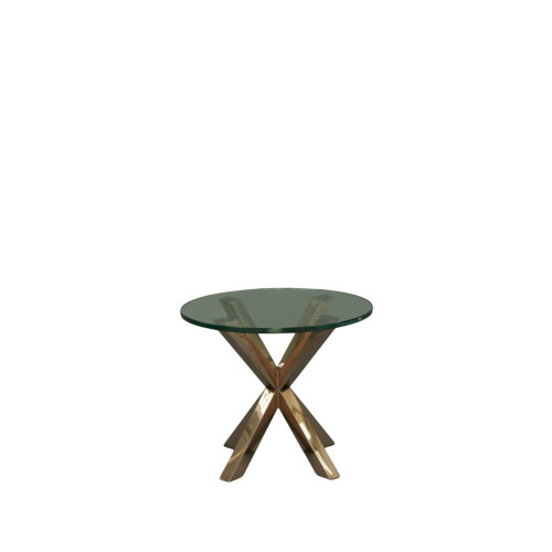 COGNAC SIDE TABLE ROSE GOLD - GLASS