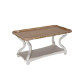 French Country Coffee Table White - Natural (Rectangular)