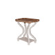 French Country Side Table White - Natural (Rectangular)