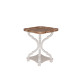 French Country Side Table White - Natural (Square)